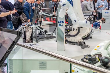 Hannover, Almanya - 02 Nisan 2019: Ibg Hannover Messe adlı yeni kendi yenilikleri sunuyor