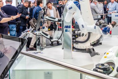 Hannover, Almanya - 02 Nisan 2019: Ibg Hannover Messe adlı yeni kendi yenilikleri sunuyor