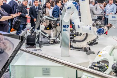 Hannover, Almanya - 02 Nisan 2019: Ibg Hannover Messe adlı yeni kendi yenilikleri sunuyor