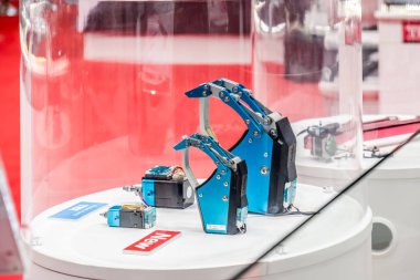 Hannover, Almanya - 02 Nisan 2019: Thk Hannover Messe adlı yeni kendi yenilikleri sunuyor