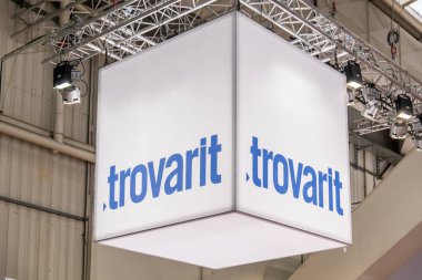 Hannover, Almanya - 02 Nisan 2019: Trovarit Hannover Messe adlı yeni yenilikler görüntülüyor