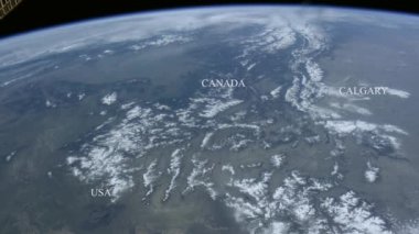 Calgary ve Kanada uzaydan görülen - Nasa tarafından döşenmiş bazı unsurlar