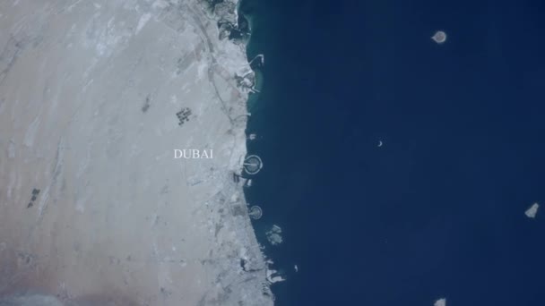 Dubai uzaydan görüldü - Nasa tarafından döşenmiş bazı unsurlar — Stok video