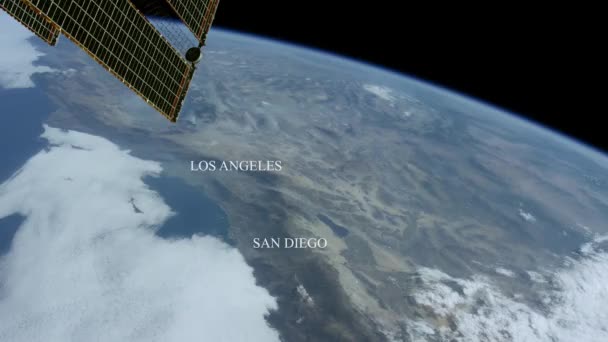 Los Ángeles y San Diego vistos desde el espacio - Algunos elementos proporcionados por la NASA — Vídeos de Stock