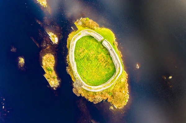 Pemandangan udara Doon Fort oleh Portnoo - County Donegal - Irlandia — Stok Foto