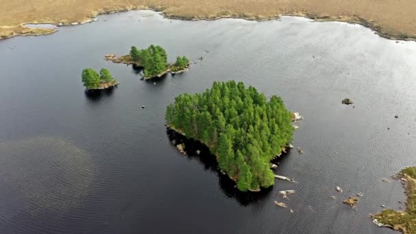 Vista aérea de Loch Mhin Leic na Leabhar - Meenlecknalore Lough - cerca de Dungloe en el Condado de Donegal, Irlanda — Vídeo de stock