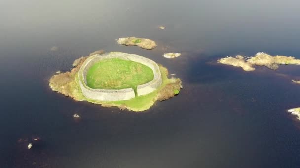 มุมมองทางอากาศของ Doon Fort โดย Port sleep - County Donegal - ไอร์แลนด์ — วีดีโอสต็อก