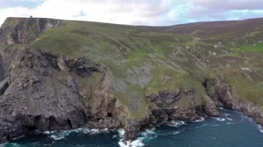 County Donegal Glencolumbkille de manzara havadan görünümü, İrlanda