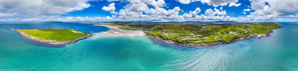 爱尔兰Donegal县Portnoo和Inishkeel岛授予的Narin海滩鸟瞰图 — 图库照片
