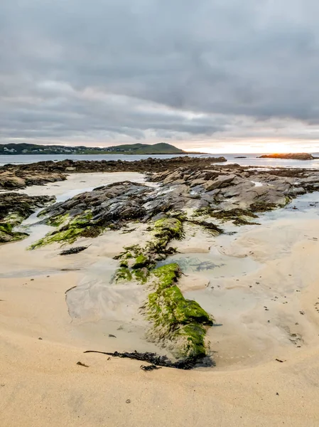 Narin Strand egy gyönyörű nagy kék zászlós strand Portnoo, County Donegal - Írország — Stock Fotó