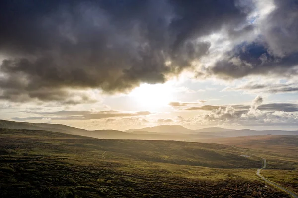 Vue aérienne du col de Glengesh par Ardara, Donegal, Irlande — Photo