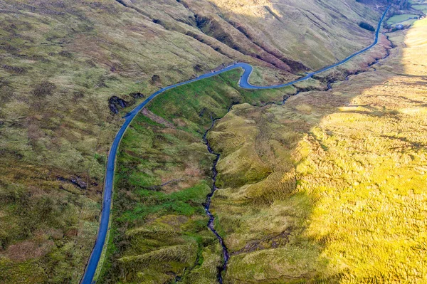 Flygfoto från Glengesh Pass av Ardara, Donegal, Irland — Stockfoto