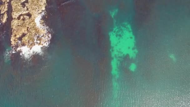 Aerial view of the reef by Carrickfad at Narin Beach by Portnoo County Donegal, Ireland — Stock Video