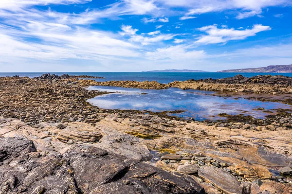 Aerial view of the reef by Carrickfad at Narin Beach by Portnoo County Donegal, Ireland — Stock Photo, Image