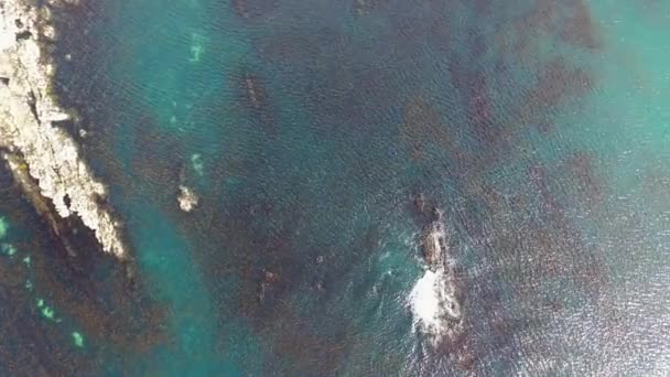 Aerial view of the reef by Carrickfad at Narin Beach by Portnoo County Donegal, Ireland — Stock Video