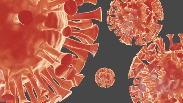 Coronavirus 3D conceito de Covid 19 pandemia 3d render — Vídeo de Stock