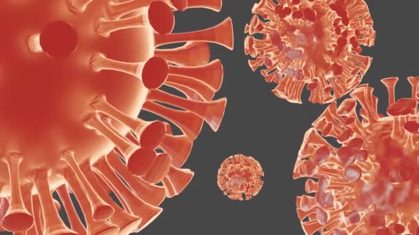 Coronavirus 3 boyutlu Covid 19 salgın 3 boyutlu canlandırma konsepti — Stok video