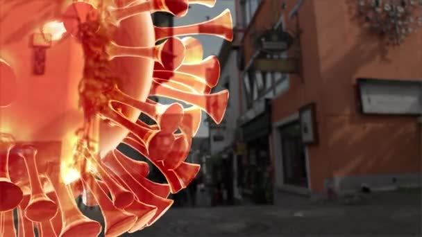 Covid 19パンデミック3Dレンダリングのコロナウイルス3Dコンセプト — ストック動画