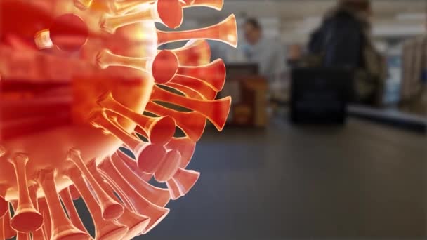 Coronavirus 3D conceito de Covid 19 pandemia 3d render — Vídeo de Stock