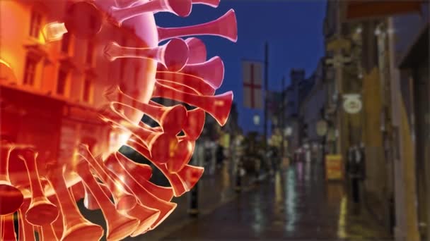 Coronavirus 3D concepto de Covid 19 pandemia 3d render — Vídeo de stock