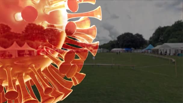 Coronavirus konsep 3D dari Covid 19 pandemic 3d render — Stok Video