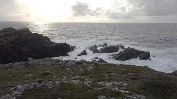 Donegal, İrlanda 'daki Dawros sahil şeridi.. — Stok video