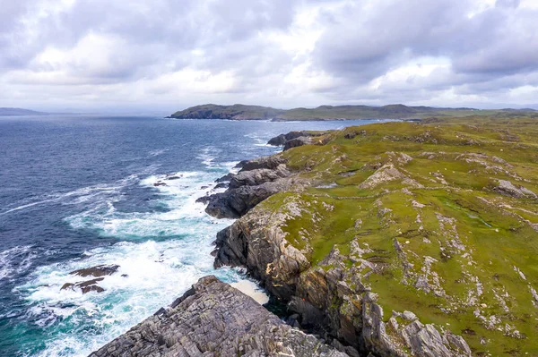 Αεροφωτογραφία της ακτογραμμής στο Daros in County Donegal - Ιρλανδία. — Φωτογραφία Αρχείου