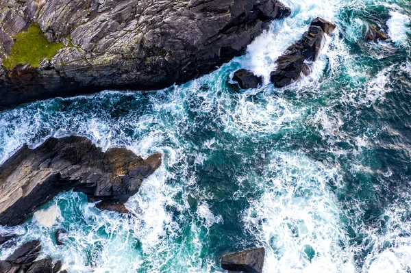 Veduta aerea della costa di Daros nella contea di Donegal - Irlanda. — Foto Stock