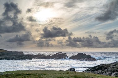 Donegal, İrlanda 'daki Dawros sahil şeridi..
