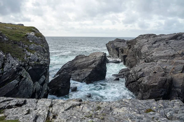 Dawros partvonala Donegal megyében - Írország. — Stock Fotó