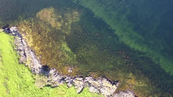 Bruckless in County Donegal - İrlanda 'dan bir adanın havadan görünüşü — Stok video
