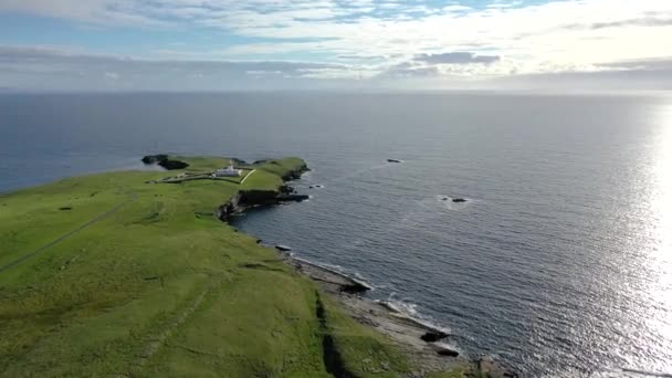 Aerial view of the beautiful coast at St. Johns Point, County Donegal, Ireland — Stock Video