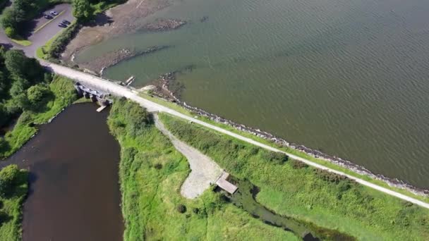 Aerial of Inch isalnd and parts of the Wildfowl Reserve Looped Walk — Videoclip de stoc