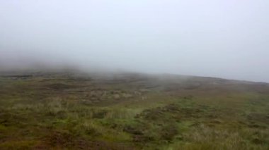 Donegal 'in Malin ilçesindeki Glengad Dağı' nda yoğun siste uçuyoruz.