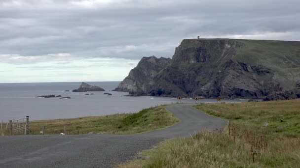 Дивовижне узбережжя Гленкомбкілле Донегал (Ірландія) — стокове відео