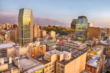 Santiago de Chile akşam Panoraması