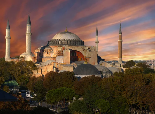 Hagia Sophia naplemente után — Stock Fotó