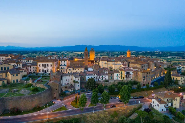 Soirée Photo Petite Ville Historique Monte San Savino Toscane Italie — Photo