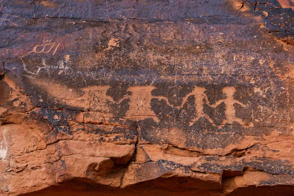 Art Rupestre Ancien Pétroglyphes Par Ancestral Puebloans Amérindiens Lors Une — Photo