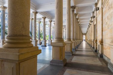 Çek Cumhuriyeti 'nin Karlovy Vary kaplıcalarında bulunan Mill colonnade (Mlynska kolonada), Çek Cumhuriyeti' nde çeşitli kaplıcalara ev sahipliği yapmaktadır.