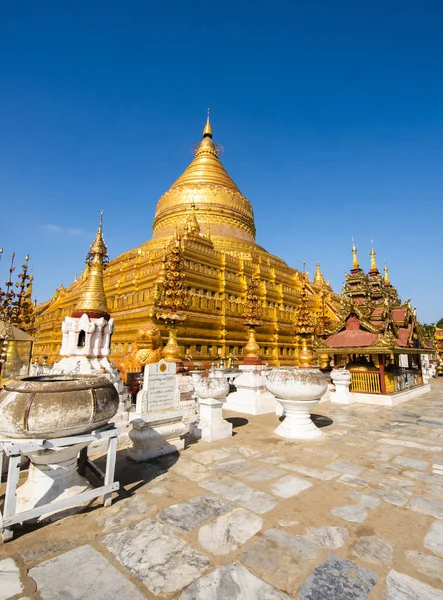 Pagode Shwezigon Est Une Des Anciennes Pagodes Bouddhistes Sacrées Myanmar — Photo