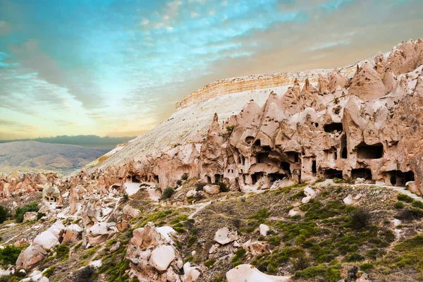 Spectacular Teeth Rock Formation Old Christian Caves Zelve Valley Cappadocia — Stock Photo, Image