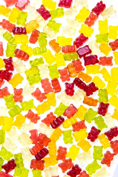 Haufenweise Bunte Gummibärchen Bonbons Auf Weißem Hintergrund — Stockfoto