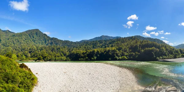 Buller Folyó Gyönyörű Kanyarulatai Zéland Panoráma Fénykép — Stock Fotó