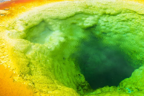 Foto Mortal Piscina Gloria Mañana Desde Arriba Parque Nacional Yellowstone —  Fotos de Stock