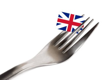 Büyük Britanya bayrağı beyaz zemin üzerine çatal