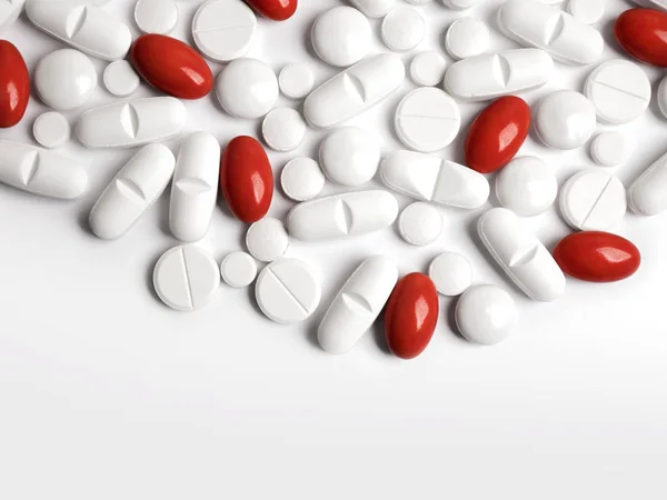 White Red Pills Background — Stock Photo, Image