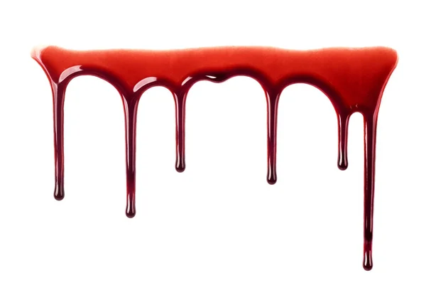 Sangue Gocciolante Isolato Bianco — Foto Stock