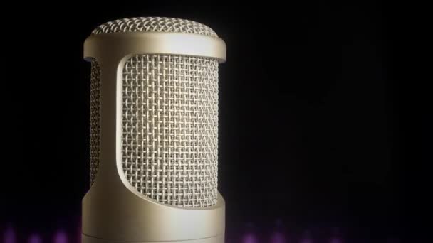 Mikrofon Ljud Vågform Equalizer Bakgrund — Stockvideo