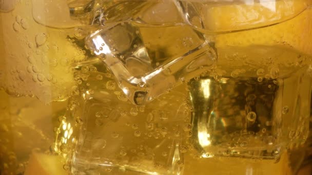 Glass Cocktail Lemon Ice — Stock Video